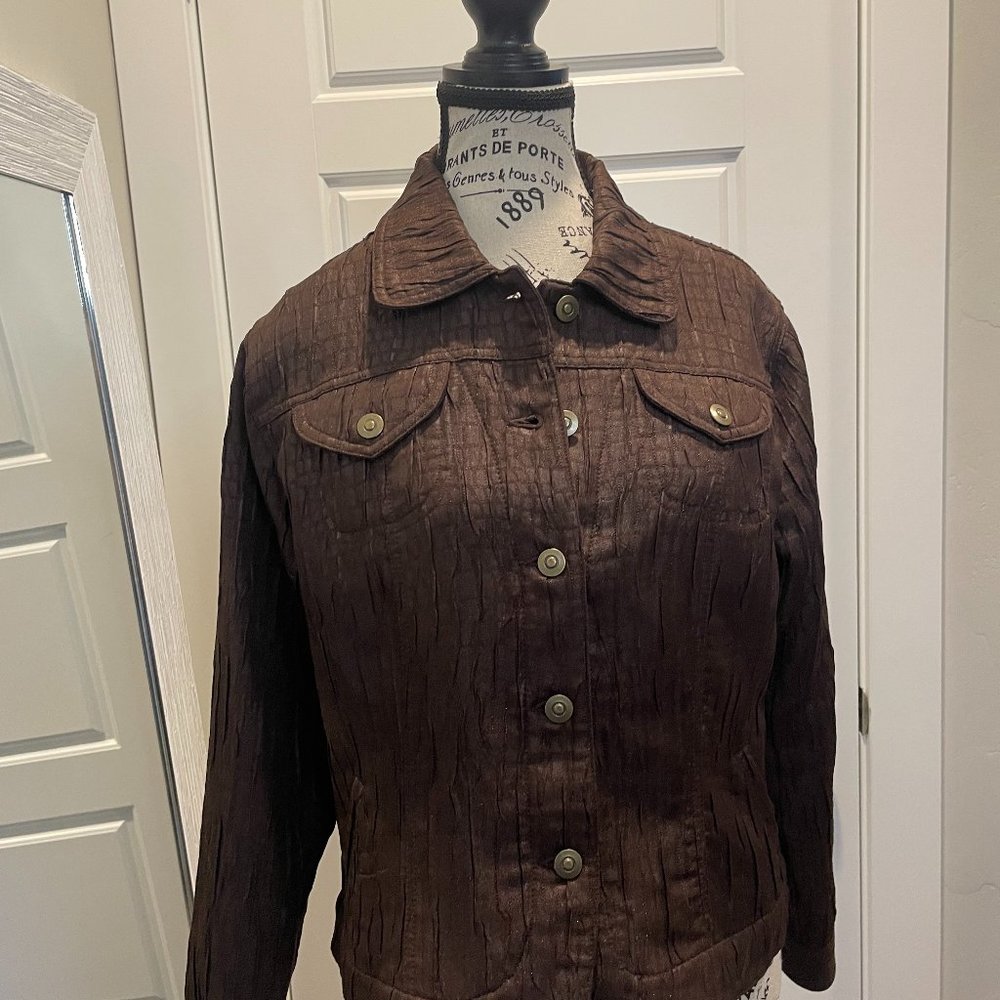 Ruby Rd Brown Jacket - Timeless Style with Modern Flair Size 16P - Vintage.